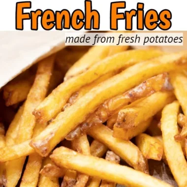 Crispy homemade French fries cooked in an air fryer