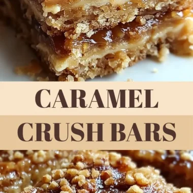 Delicious Caramel Crush Bars stacked on a plate