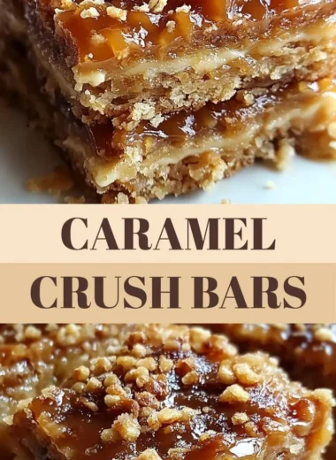 Delicious Caramel Crush Bars stacked on a plate