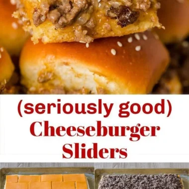 Delicious cheeseburger sliders served on a platter with toppings