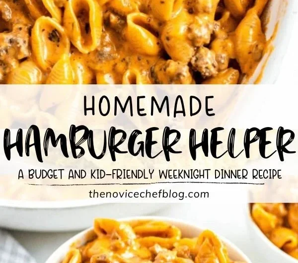 Creamy cheese pasta with ground beef in a bowl garnished with parsley