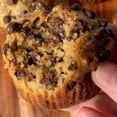 Healthy peanut butter banana muffins fresh out of the oven