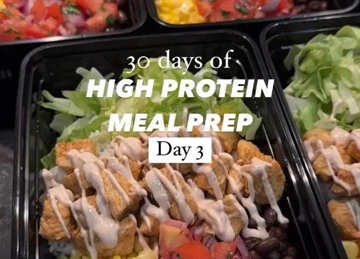High protein chicken meal prep containers ready for healthy eating