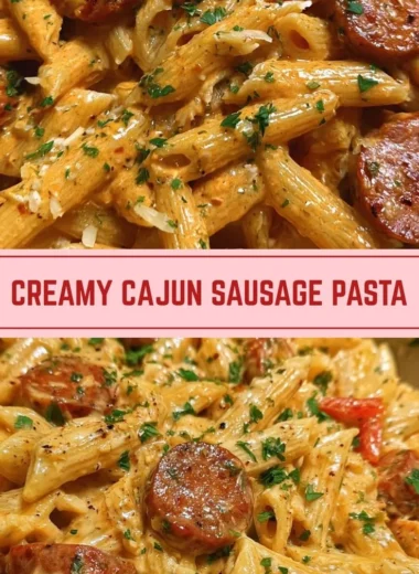 One-Pot Creamy Spicy Cajun Sausage Pasta served in a bowl