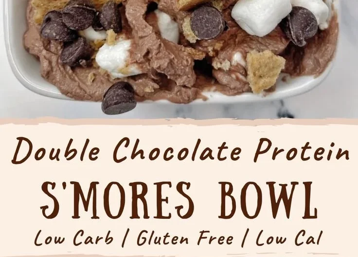 Protein S'mores with chocolate, marshmallows, and graham crackers for a healthy snack
