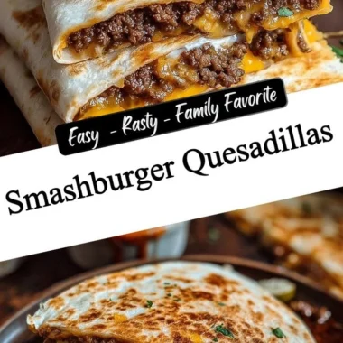 Smashburger Quesadillas with melted cheese and fresh ingredients