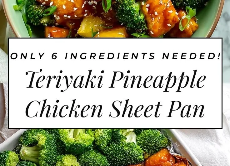 Sweet sheet pan pineapple chicken with broccoli roasted for a healthy dinner