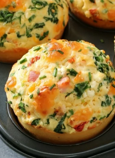 Delicious homemade breakfast protein biscuits stacked on a plate.