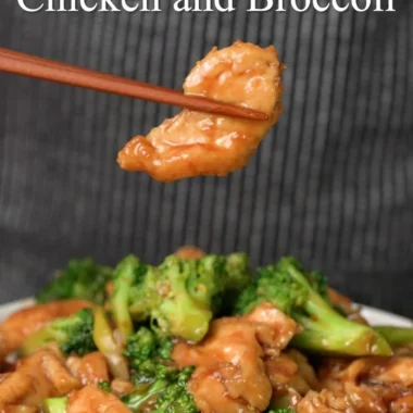 Delicious Chinese chicken broccoli stir fry served in a bowl