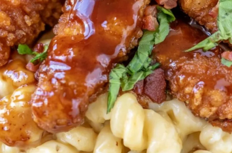 Creamy Honey Pepper Mac and Cheese inspired by Applebee's recipe.