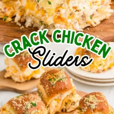Delicious Crack Chicken Sliders served on a platter