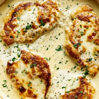 Creamy ranch chicken dish served with vegetables