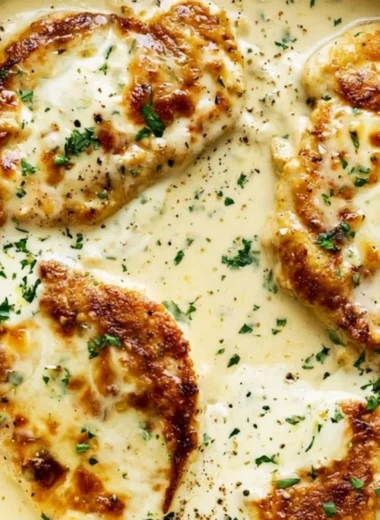 Creamy ranch chicken dish served with vegetables