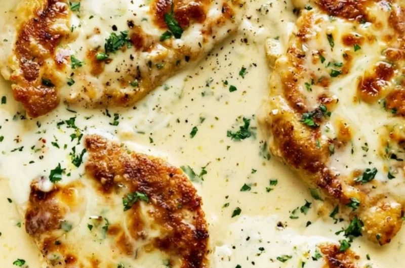 Creamy ranch chicken dish served with vegetables