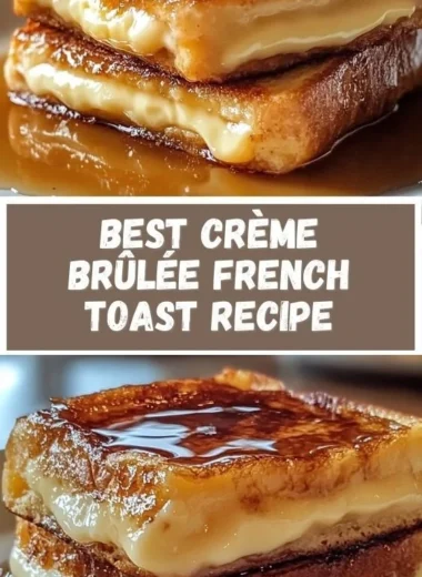 Delicious Crème Brûlée French Toast topped with caramelized sugar