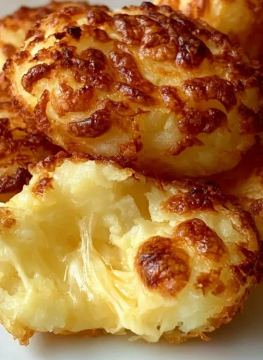 Crispy cheese puffs on a plate, golden and delicious snack.