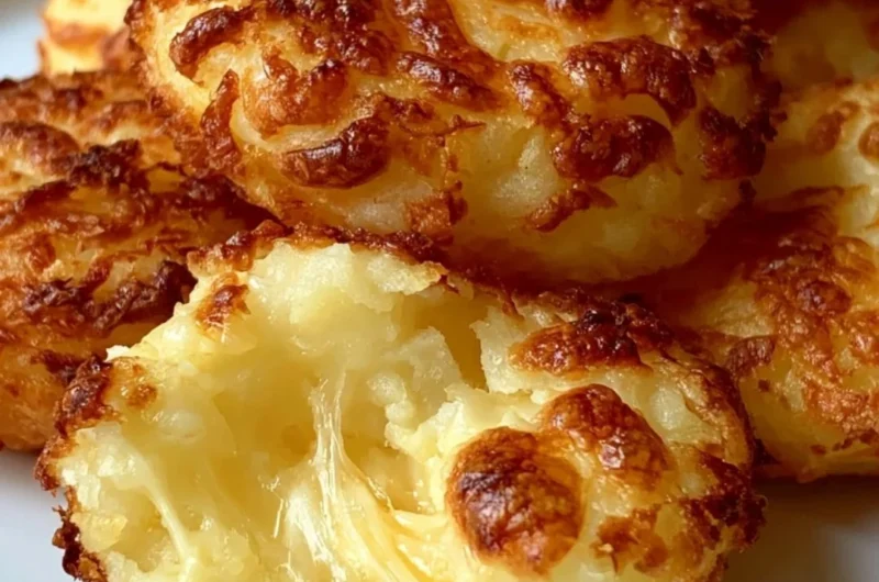 Crispy cheese puffs on a plate, golden and delicious snack.