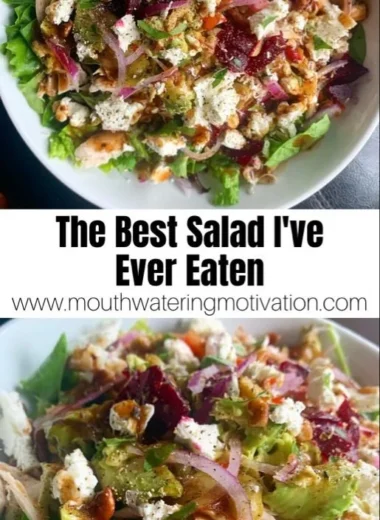 A vibrant and fresh delicious keto salad with greens, avocados, and low-carb toppings.