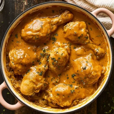 Delicious Southern smothered chicken served with gravy and sides