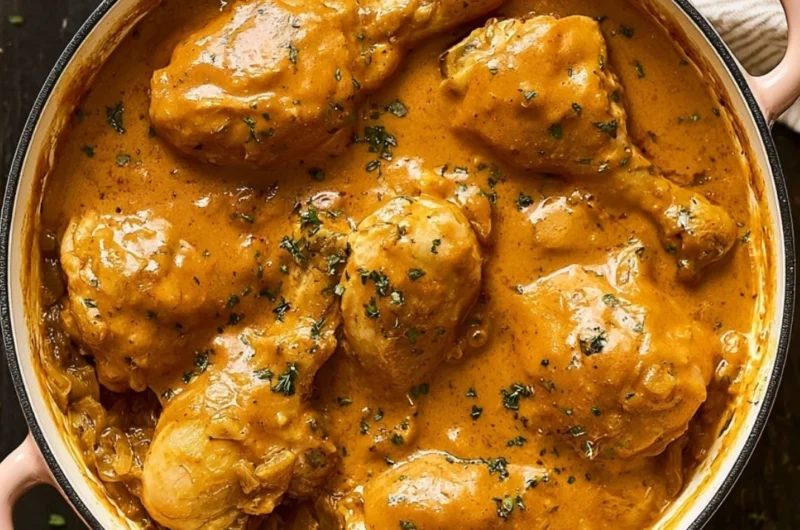 Delicious Southern smothered chicken served with gravy and sides