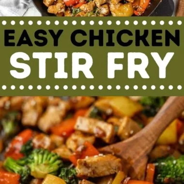 Delicious easy chicken stir fry with colorful vegetables