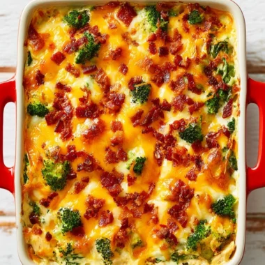 Easy low carb chicken casserole dish baked and ready to serve