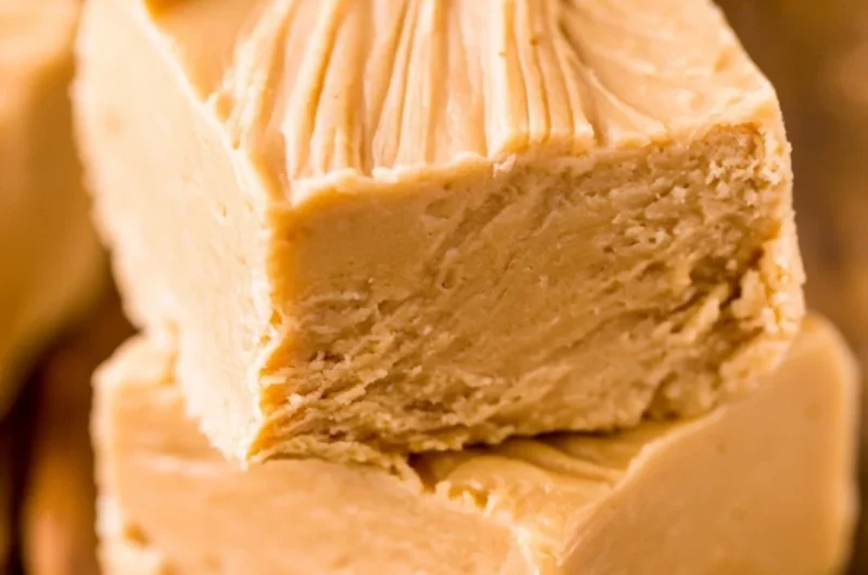 Delicious and creamy easy peanut butter fudge ready to enjoy.