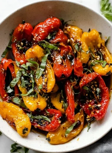 Bowl of easy roasted mini peppers, vibrant and flavorful appetizer