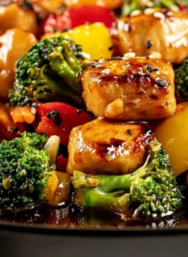 Flavorful Blackstone Griddle chicken stir fry with colorful vegetables