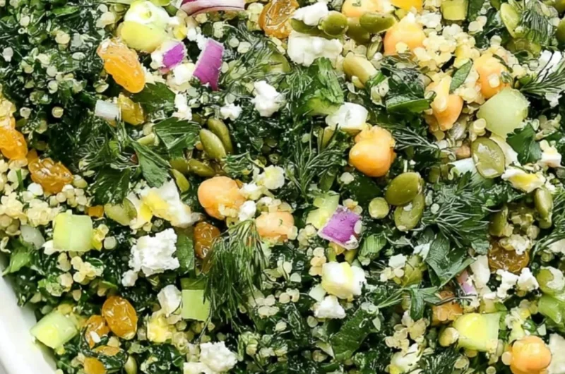 Kale Quinoa Salad with Lemon Dressing, a healthy and colorful dish