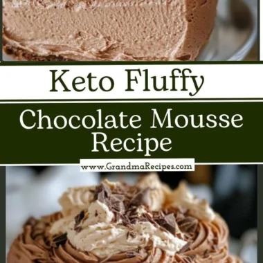 Keto Fluffy Chocolate Mousse dessert in a glass with whipped cream on top.