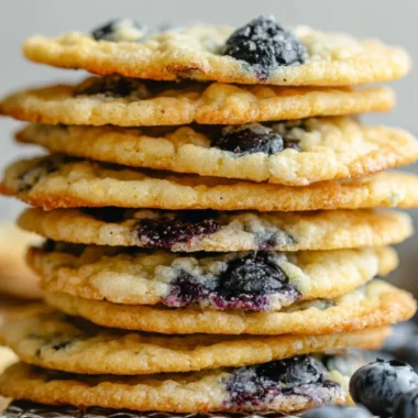 Vegan lemon blueberry cookies on a baking tray with fresh blueberries and lemons.