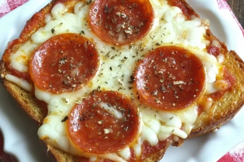 Delicious garlic toast pizzas topped with fresh ingredients and melted cheese