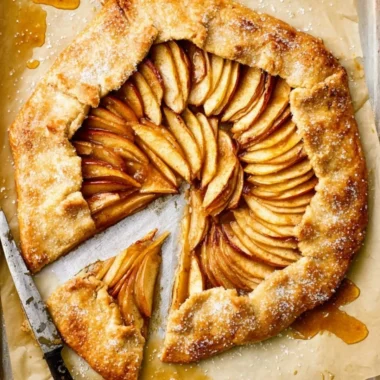 Rustic French Apple Tart with fresh apples and a golden crust