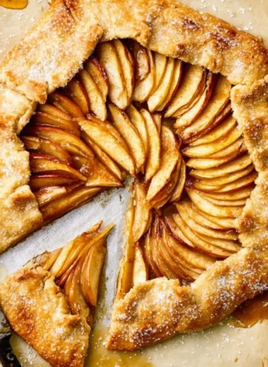 Rustic French Apple Tart with fresh apples and a golden crust