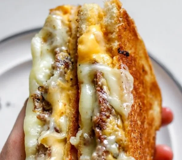 Smashburger Grilled Cheese with melted cheese and crispy bread
