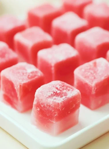 Delicious homemade Watermelon Mochi served on a plate