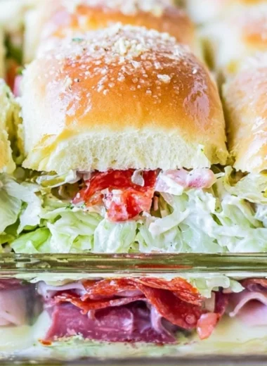 Delicious Italian Grinder Sliders served on a platter at a cozy gathering
