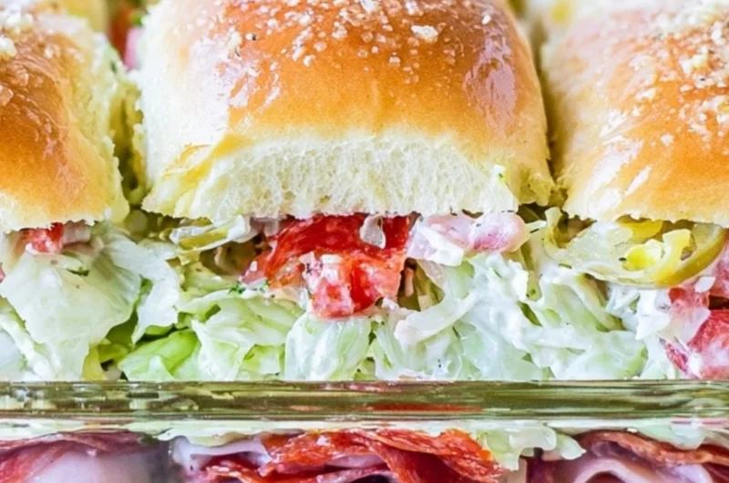 Delicious Italian Grinder Sliders served on a platter at a cozy gathering