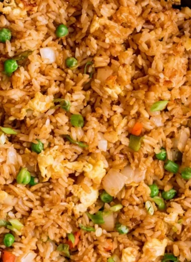 Cozy egg fried rice dish, a nostalgic delight full of flavor and comfort