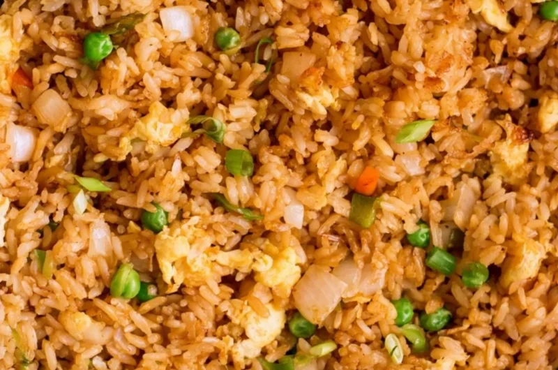 Cozy egg fried rice dish, a nostalgic delight full of flavor and comfort