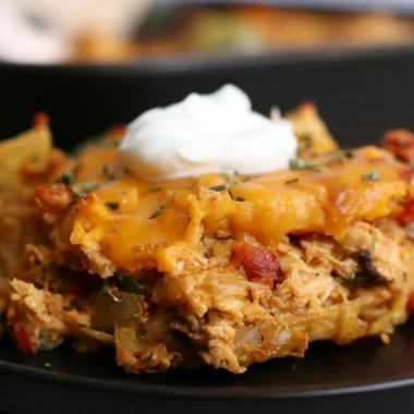 Delicious King Ranch Chicken Casserole served in a cozy dish