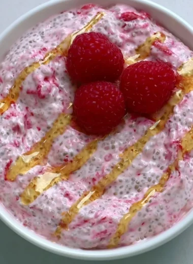 Cozy yogurt chia pudding topped with fresh fruits and nuts