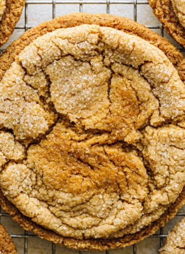 Freshly baked peanut butter sourdough cookies made from sourdough discard