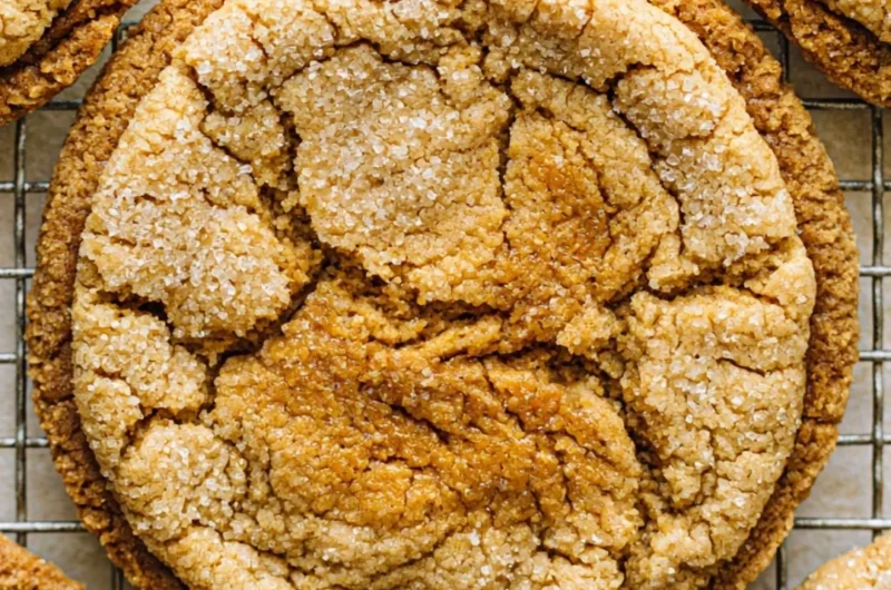 Freshly baked peanut butter sourdough cookies made from sourdough discard