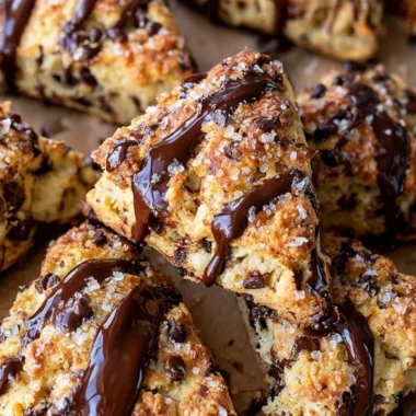Freshly baked sourdough discard scones on a wooden table