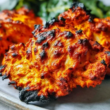 Delicious tandoori chicken served with naan and salad