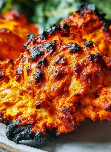 Delicious tandoori chicken served with naan and salad