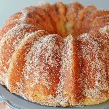 Moist Apple Cider Bundt Cake with a rich caramel apple glaze on top