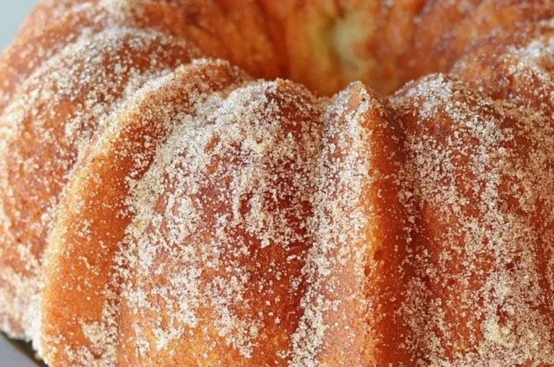 Moist Apple Cider Bundt Cake with a rich caramel apple glaze on top